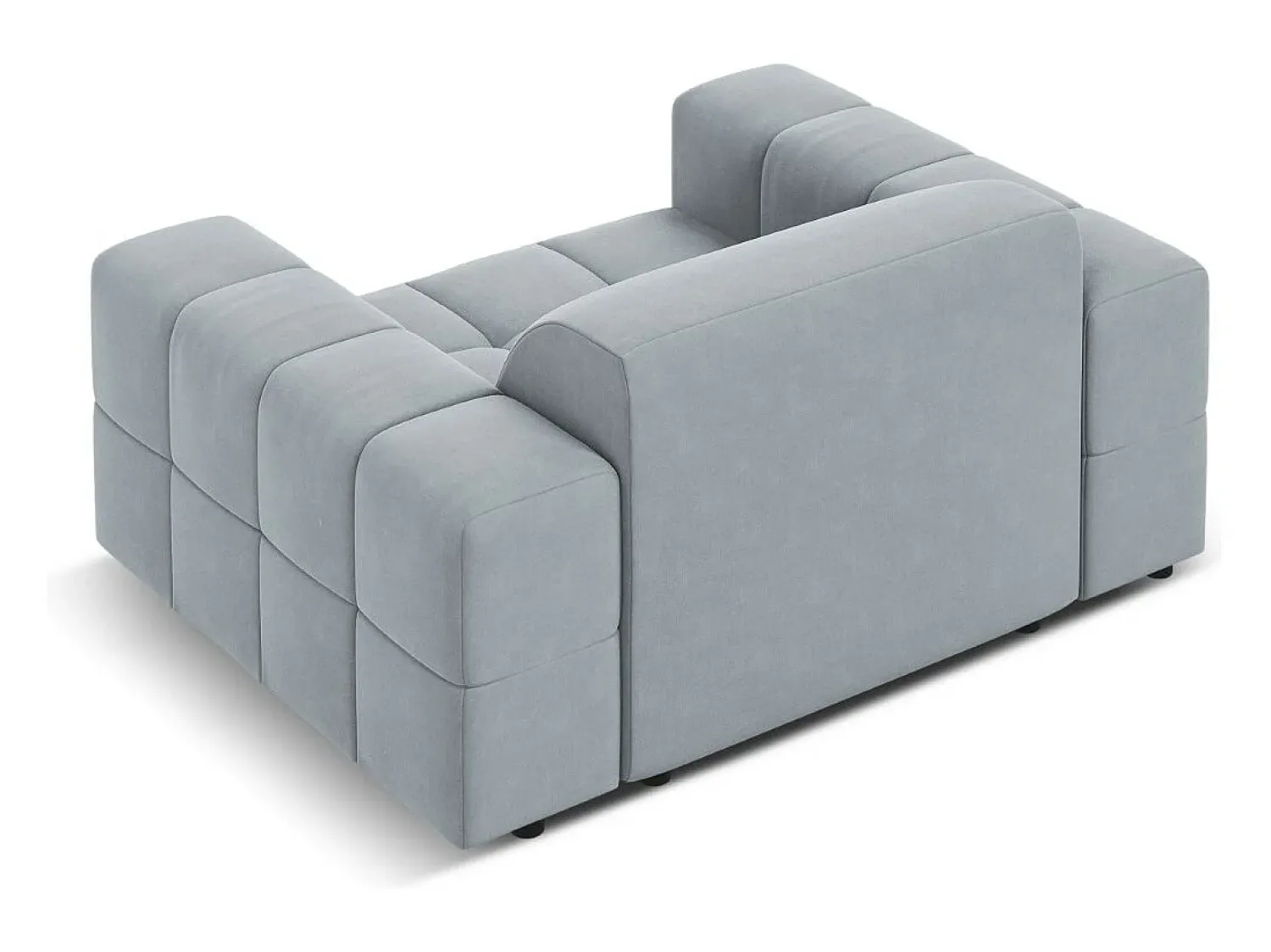 Online CXL by Christian Lacroix - Poltrona "Luc" em veludo - 124x102x70cm Azul claro