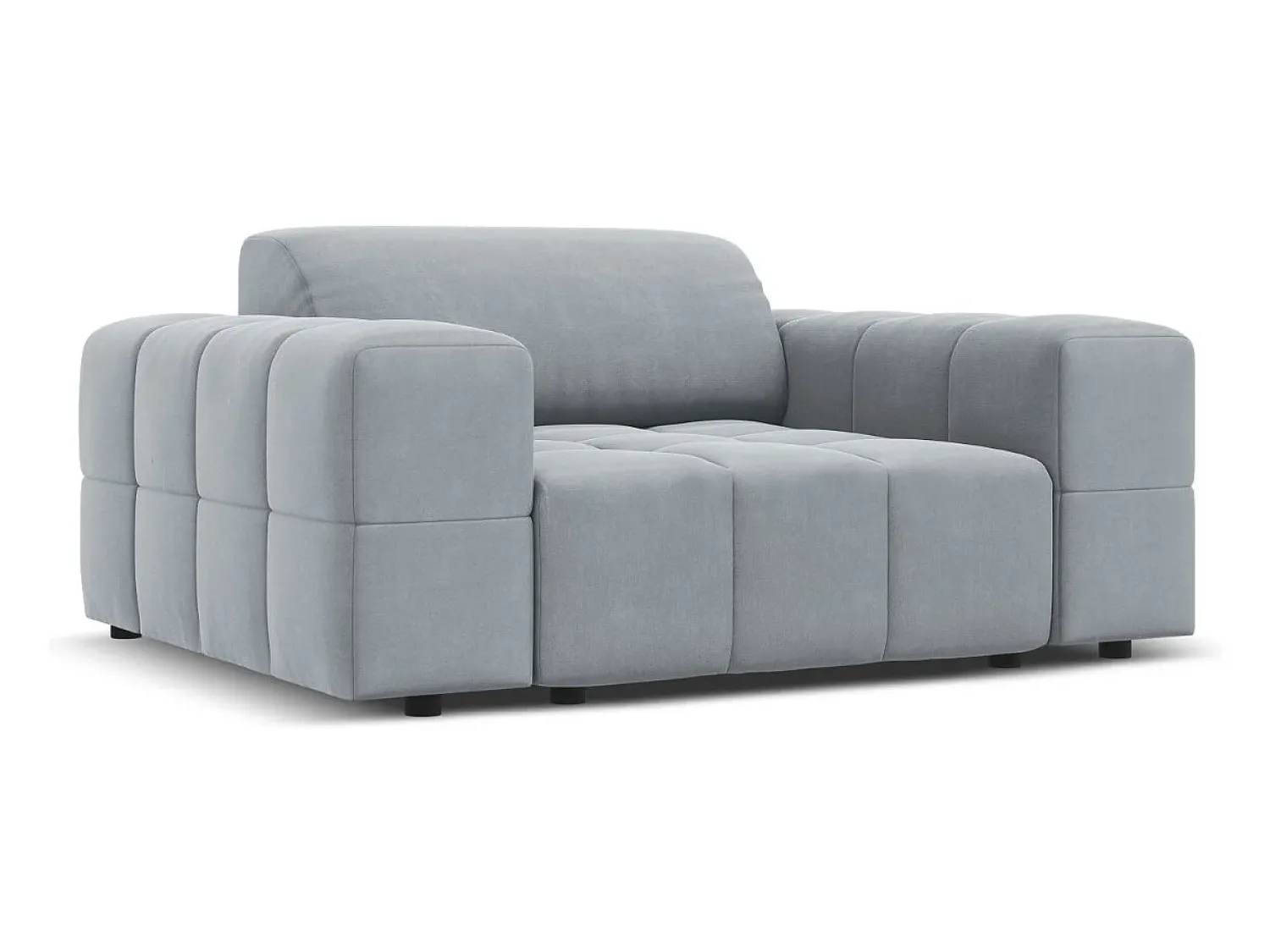 Online CXL by Christian Lacroix - Poltrona "Luc" em veludo - 124x102x70cm Azul claro