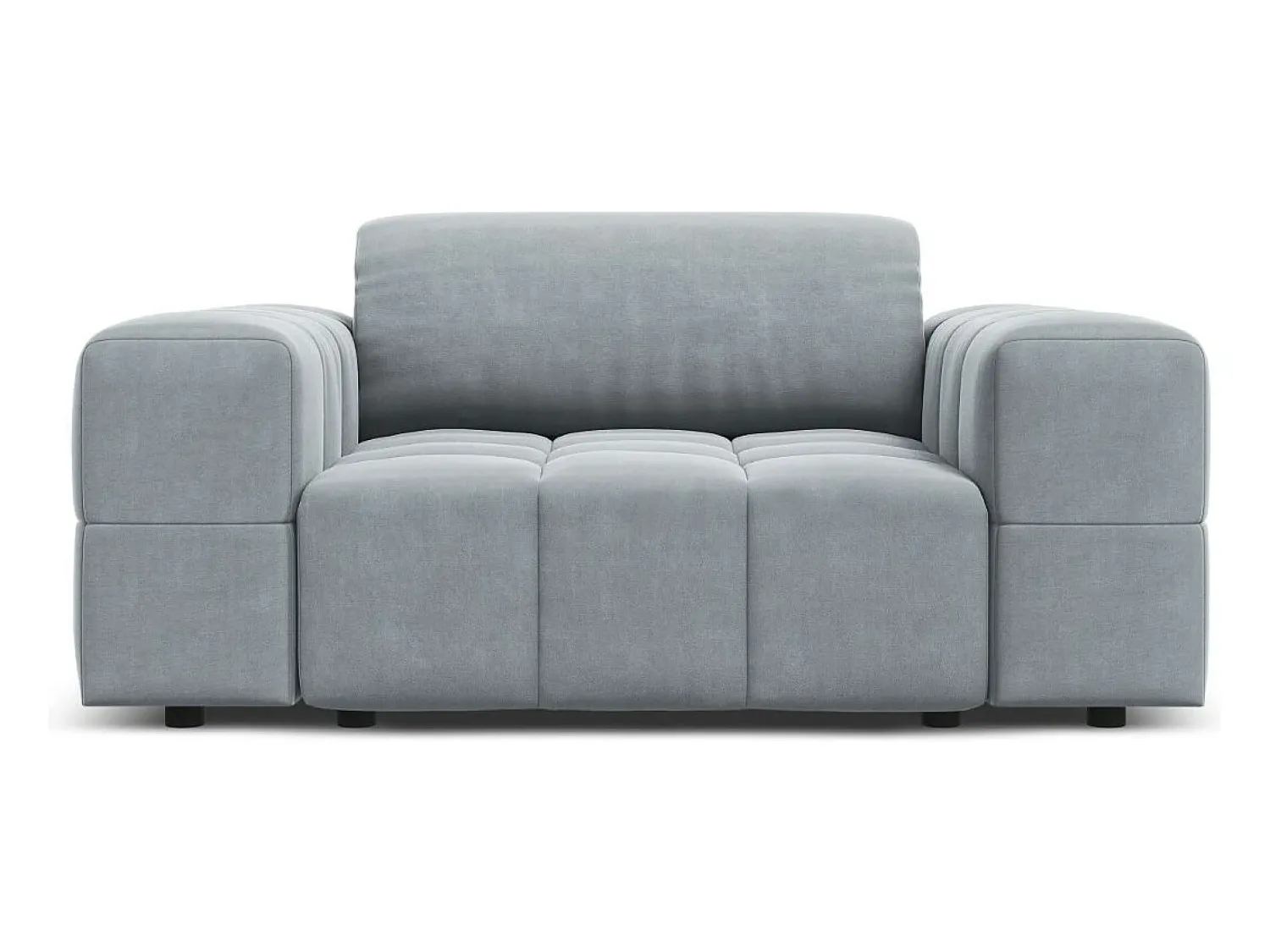 Online CXL by Christian Lacroix - Poltrona "Luc" em veludo - 124x102x70cm Azul claro