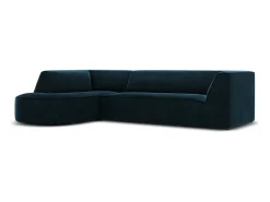Sofá*CXL by Christian Lacroix - Sofá de canto esquerdo "Charles" 4 lugares em veludo petróleo escuro - 273x180x69cm Verde esmeralda