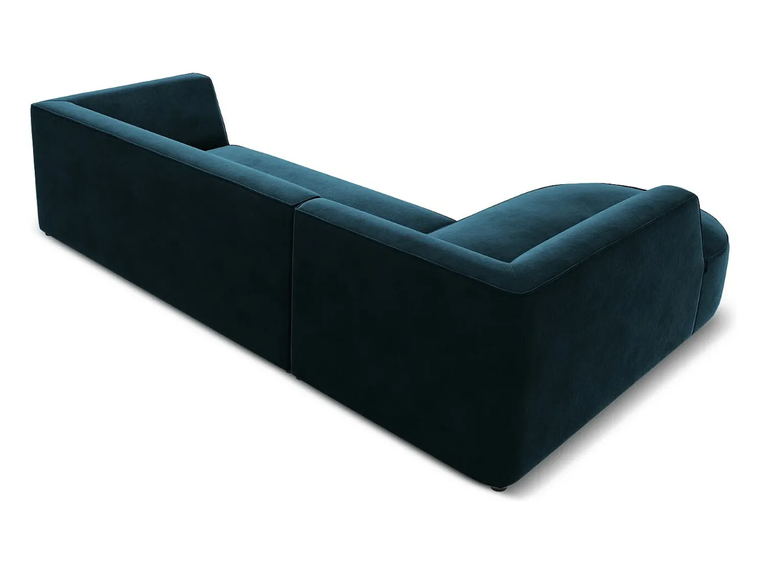 Sofá*CXL by Christian Lacroix - Sofá de canto esquerdo "Charles" 4 lugares em veludo petróleo escuro - 273x180x69cm Verde esmeralda