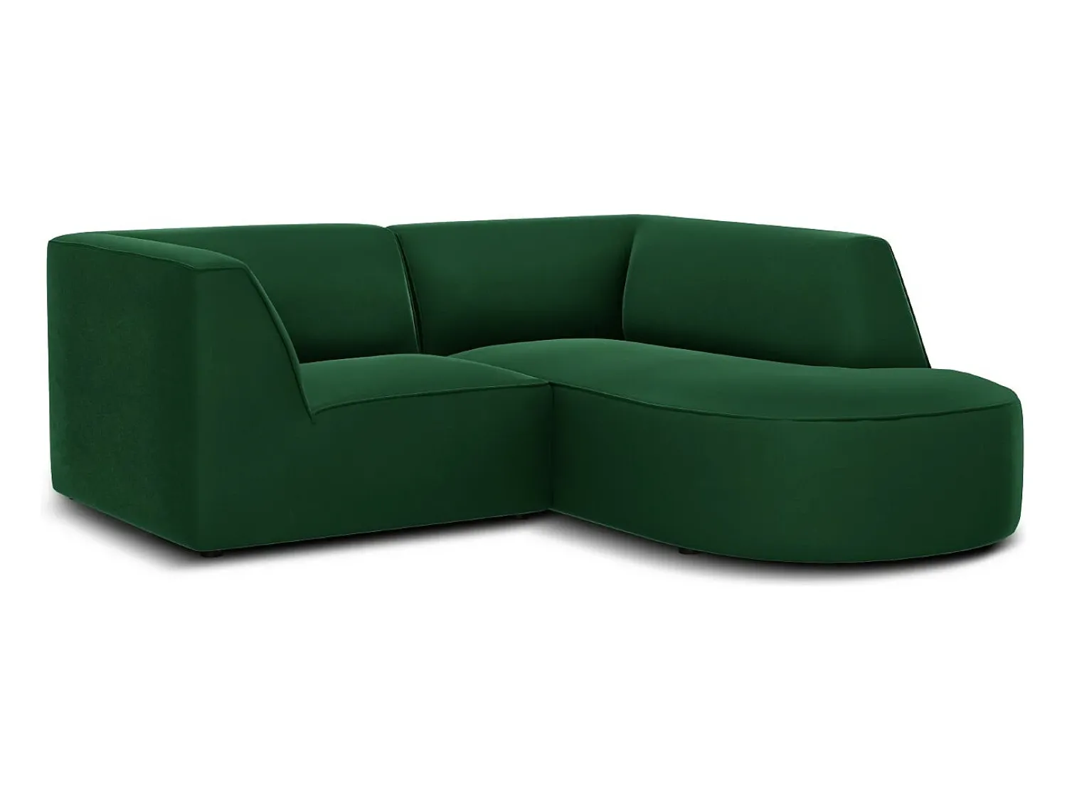 Sofá*CXL by Christian Lacroix - Sofá de canto direito "Charles" 3 lugares em veludo - 186x180x69cm Verde