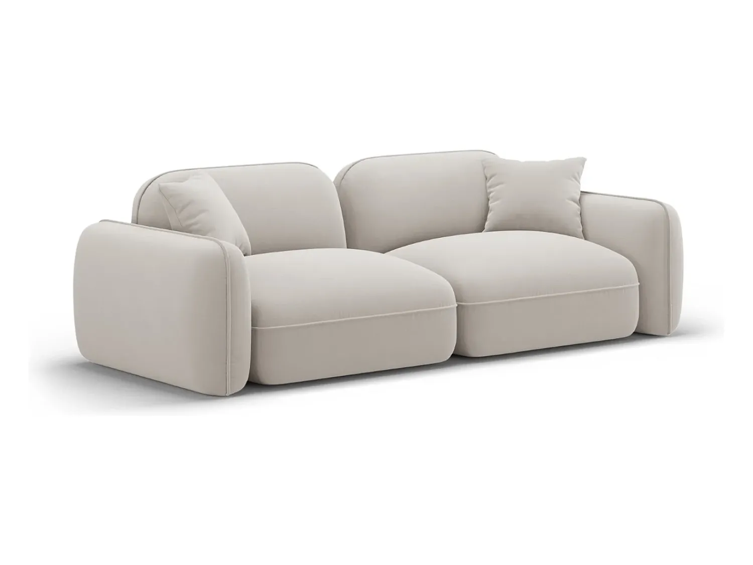 CXL by Christian Lacroix - Sofá modular "Lucien" 3 lugares em veludo claro - 230x90x70cm^ Sofá