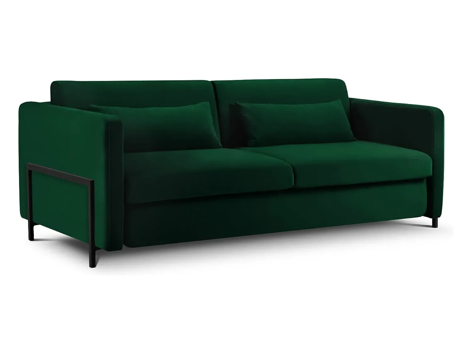 CXL by Christian Lacroix - Sofá-cama "Yanis" 3 lugares em veludo verde garrafa - 202x102x80cm^ Sofá