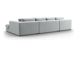 CXL by Christian Lacroix - Sofá panorâmico "Tendance" 5 lugares em veludo cinza claro - 344x170x72cm^ Sofá