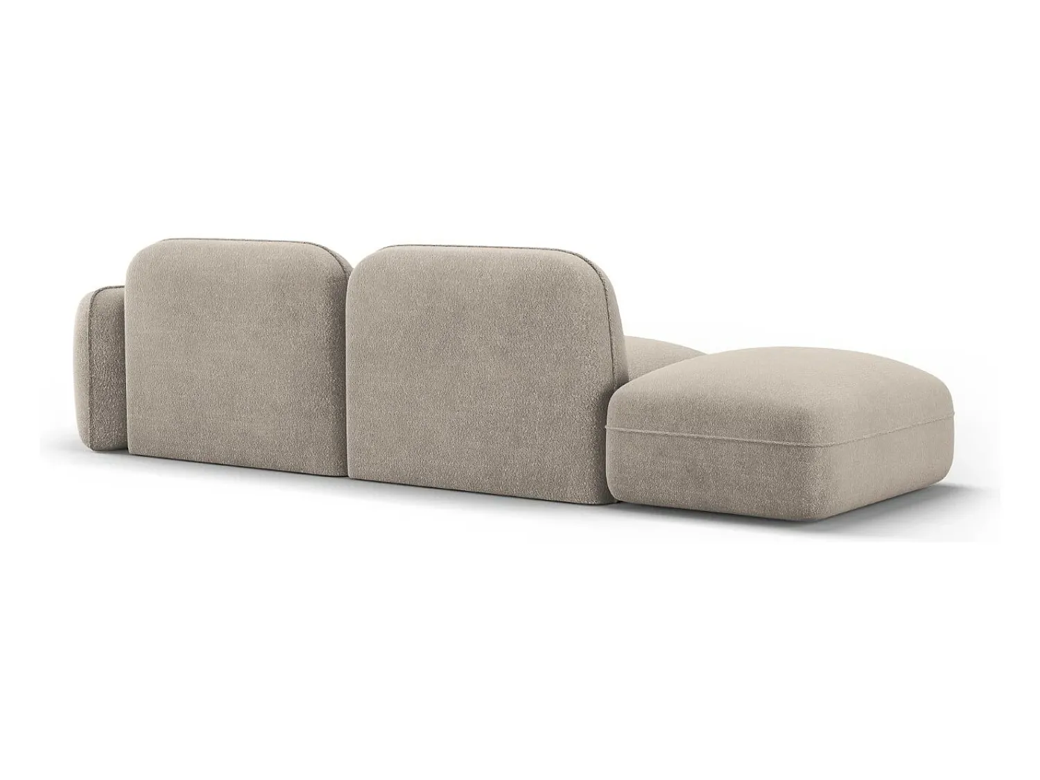 Clearance CXL by Christian Lacroix - Sofá modular virado para a esquerda "Lucien" 3 lugares em veludo escuro - 295x90x70cm Bege