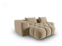 Sofá|CXL by Christian Lacroix - Sofá modular de canto esquerdo "Lorella" 3 lugares em veludo areia - 205x145x70cm Camel