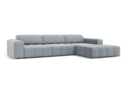 Sofá*CXL by Christian Lacroix - Sofá de canto direito "Luc" 4 lugares em veludo - 284x166x70cm Azul claro