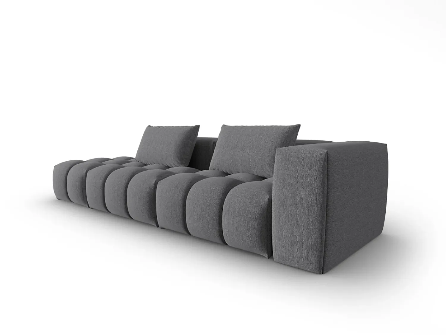 Sofá*CXL by Christian Lacroix - Sofá modular virado para a esquerda "Lorella" 3 lugares em tecido estrutural cinza - 265x85x70cm Cinzento