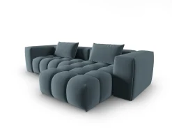 Sofá|CXL by Christian Lacroix - Sofá modular de canto direito "Lorella" 3 lugares em veludo pastel - 260x145x70cm Azul