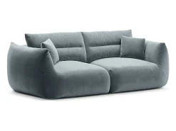 Sofá|CXL by Christian Lacroix - Sofá modular "Maurie" 3 lugares em veludo cinza - 224x107x90cm Azul
