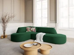 Sofá*CXL by Christian Lacroix - Sofá de canto esquerdo "Charles" 4 lugares em veludo - 273x180x69cm Verde