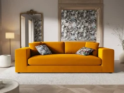 Sofá|CXL by Christian Lacroix - Sofá "Tendance" 4 lugares em veludo - 262x122x72cm Dourado