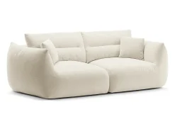 Sofá*CXL by Christian Lacroix - Sofá modular "Maurie" 3 lugares em tecido chenille - 224x107x90cm Marfim