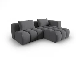 CXL by Christian Lacroix - Sofá modular de canto direito "Lorella" 3 lugares em tecido estrutural cinza - 205x145x70cm Cinzento