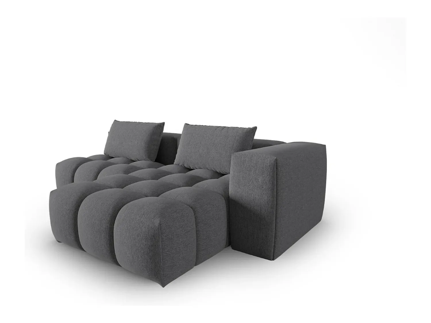 CXL by Christian Lacroix - Sofá modular de canto direito "Lorella" 3 lugares em tecido estrutural cinza - 205x145x70cm Cinzento