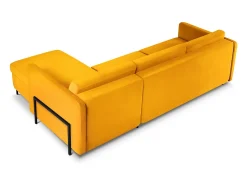 Sofá|CXL by Christian Lacroix - Sofá-cama de canto direito "Yanis" 4 lugares em veludo - 260x170x80cm Amarelo