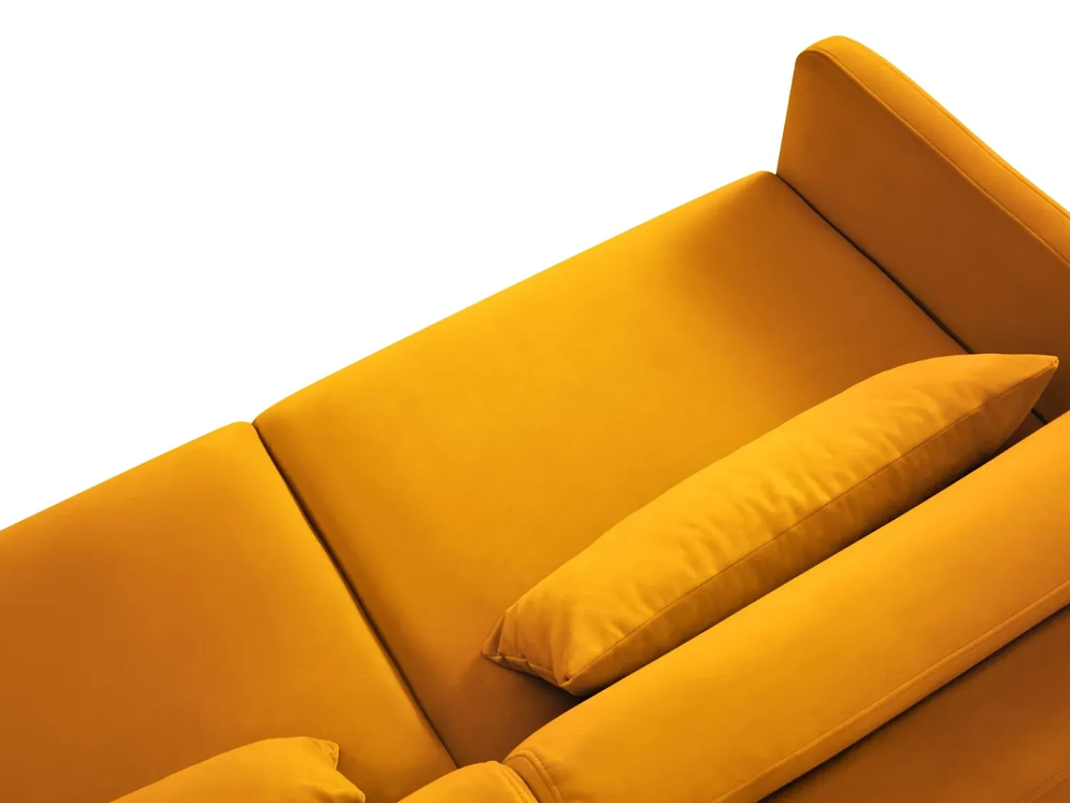 Sofá|CXL by Christian Lacroix - Sofá-cama de canto direito "Yanis" 4 lugares em veludo - 260x170x80cm Amarelo