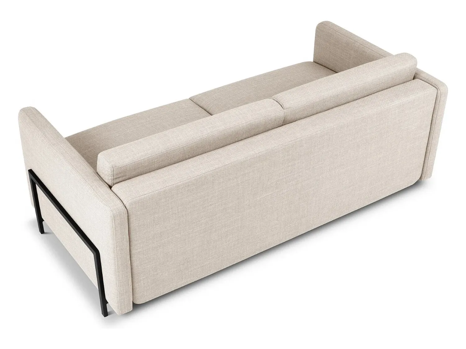 Sofá|CXL by Christian Lacroix - Sofá-cama "Yanis" 3 lugares em tecido estrutural - 202x102x80cm Bege