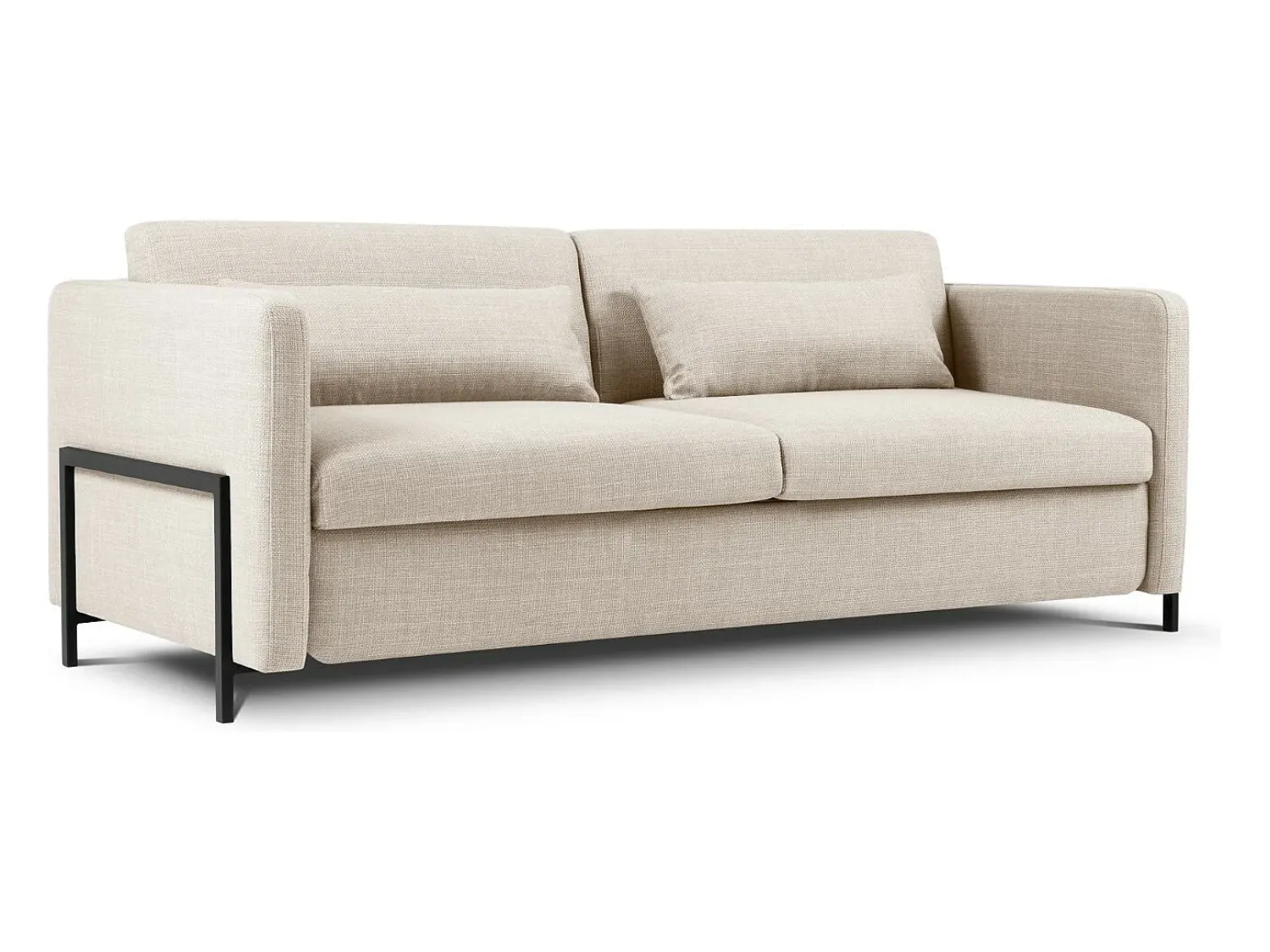 Sofá|CXL by Christian Lacroix - Sofá-cama "Yanis" 3 lugares em tecido estrutural - 202x102x80cm Bege