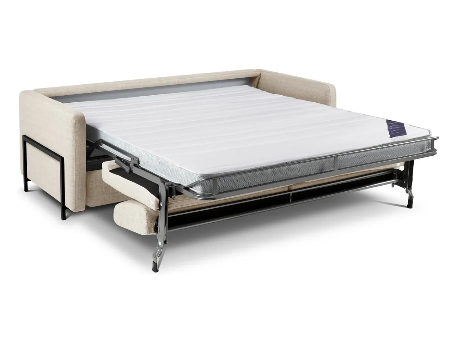 Sofá|CXL by Christian Lacroix - Sofá-cama "Yanis" 3 lugares em tecido estrutural - 202x102x80cm Bege