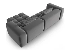Sofá*CXL by Christian Lacroix - Sofá modular de canto direito "Lorella" 3 lugares em veludo cimento - 260x145x70cm Cinzento