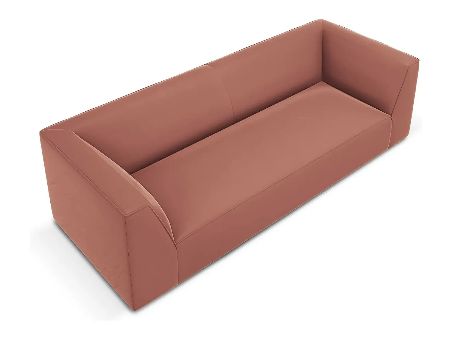 Sofá|CXL by Christian Lacroix - Sofá "Charles" 3 lugares em veludo - 232x92x69cm Rosa