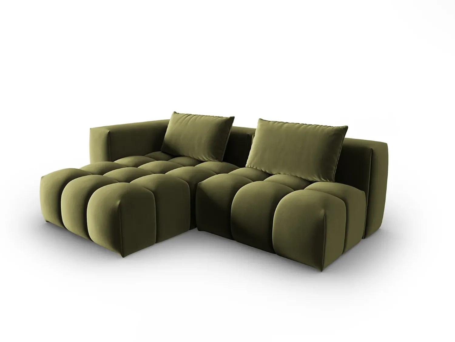 CXL by Christian Lacroix - Sofá modular de canto esquerdo "Lorella" 3 lugares em veludo - 205x145x70cm^ Sofá