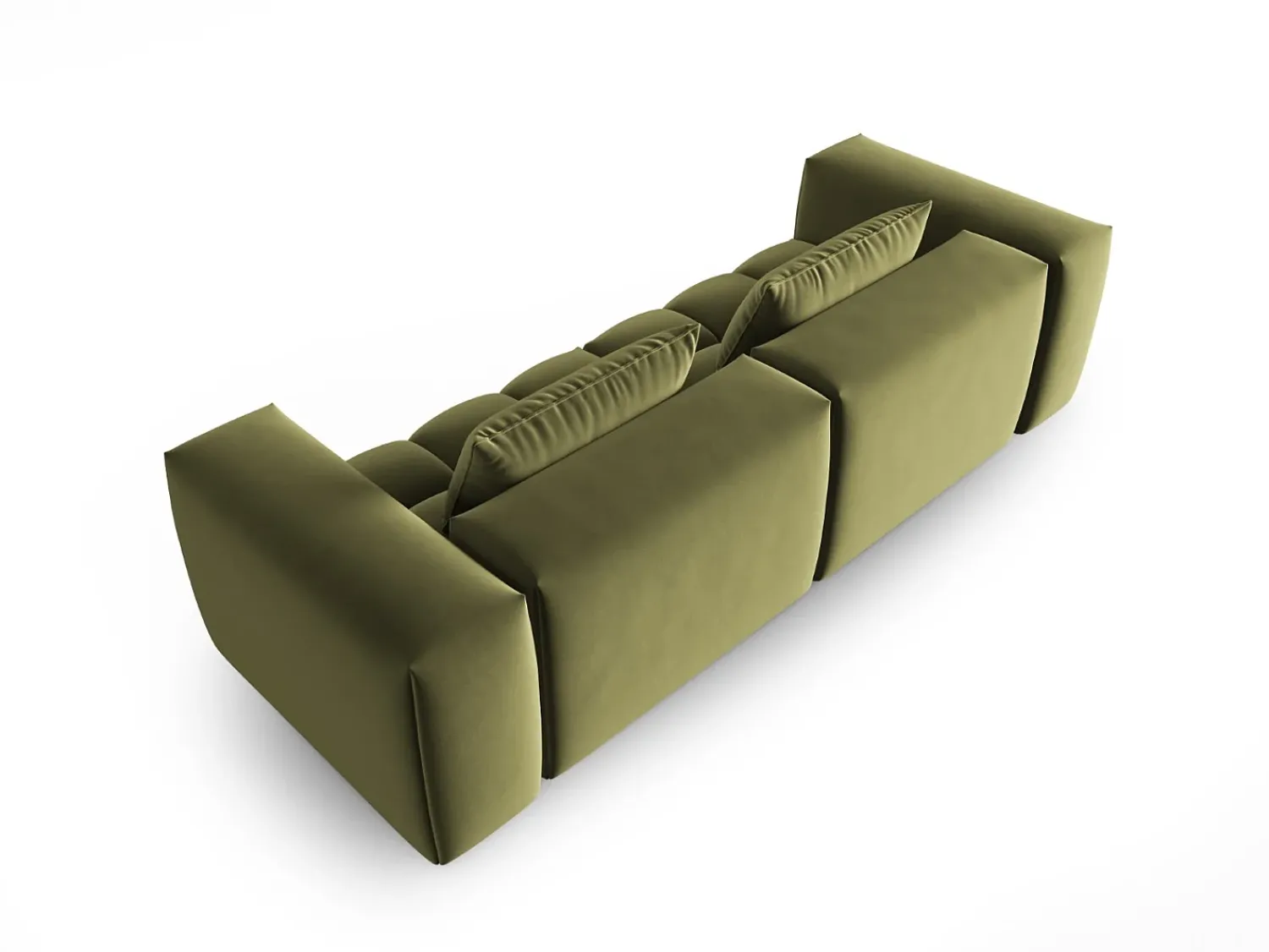 Sofá|CXL by Christian Lacroix - Sofá modular "Lorella" 3 lugares em veludo - 230x85x70cm Verde claro