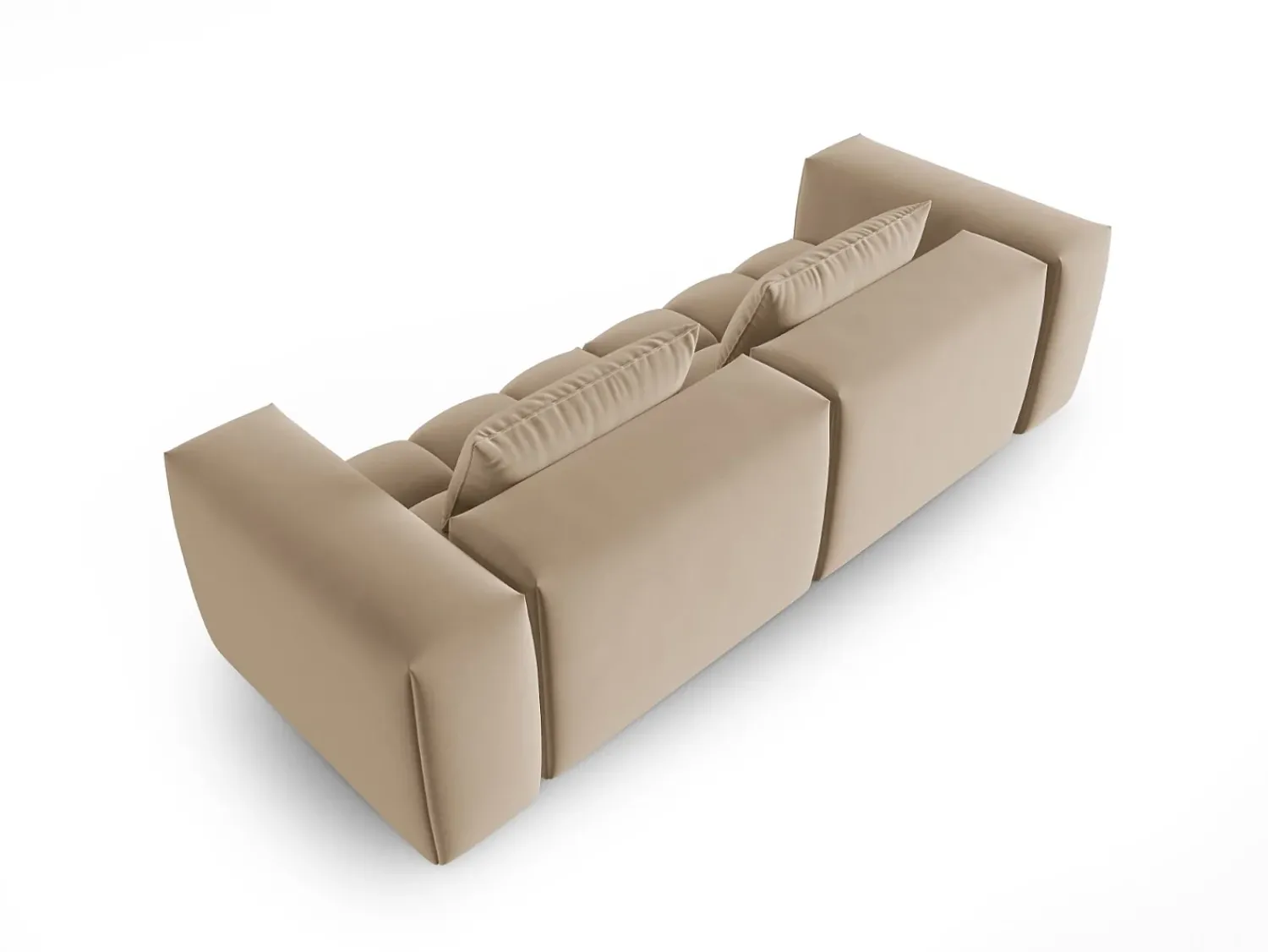 Sofá*CXL by Christian Lacroix - Sofá modular "Lorella" 3 lugares em veludo areia - 230x85x70cm Camel