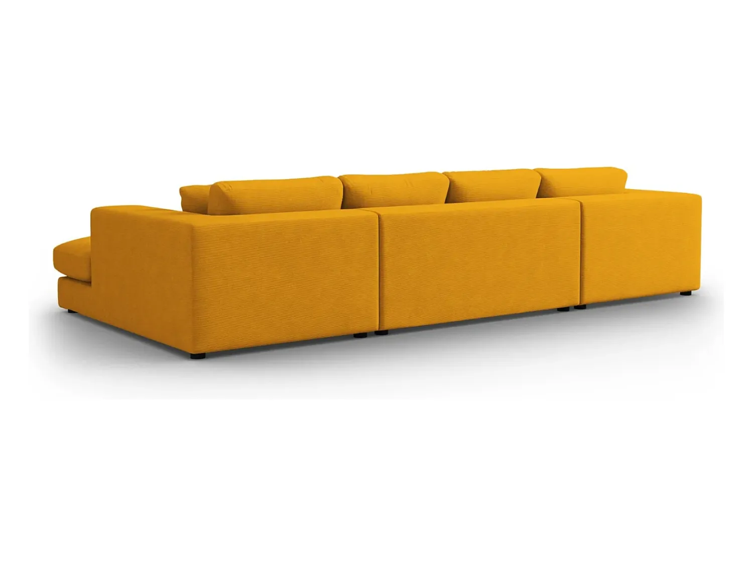Sofá*CXL by Christian Lacroix - Sofá panorâmico "Tendance" 5 lugares em veludo cotelê - 344x170x72cm Amarelo