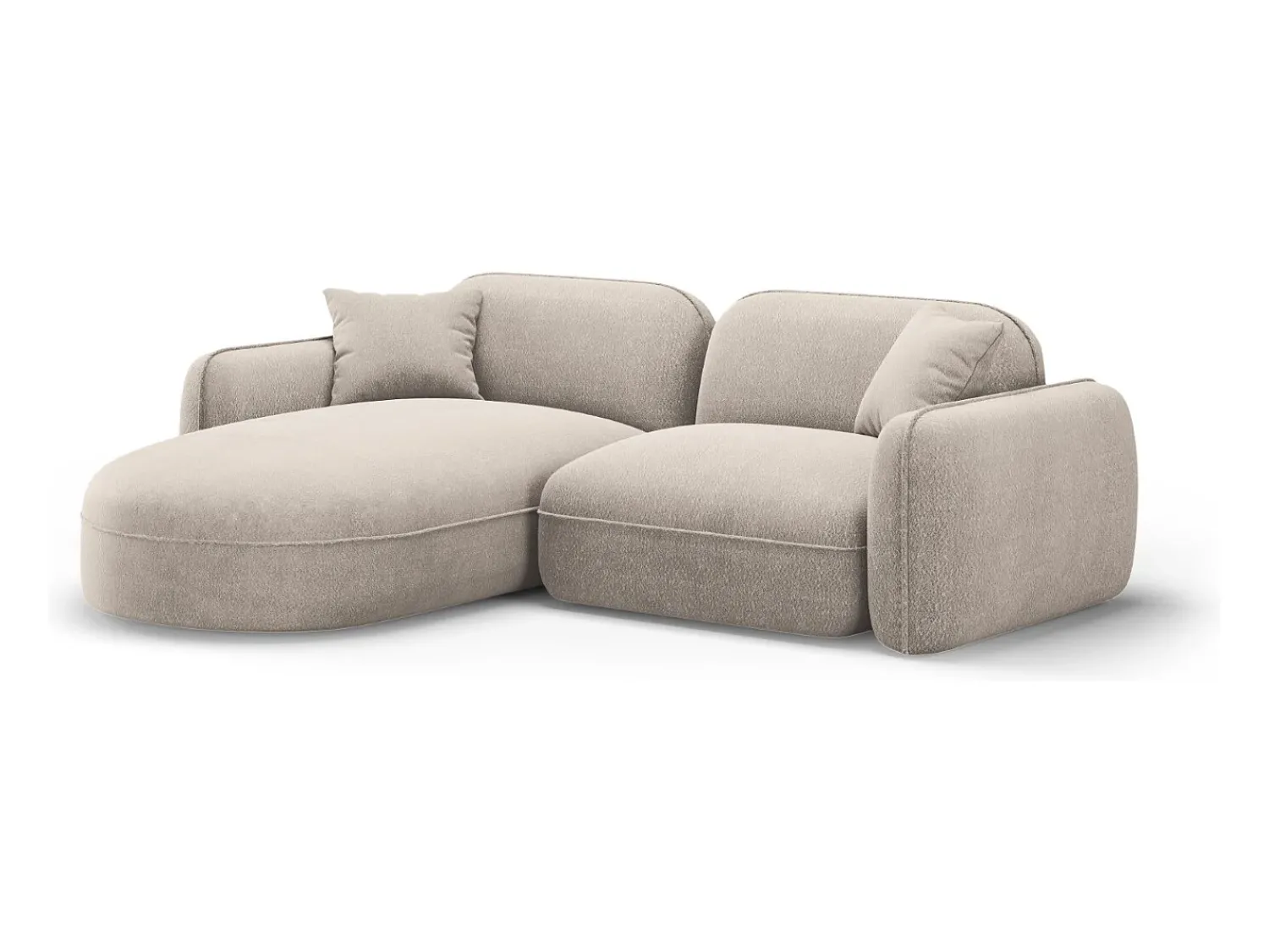 CXL by Christian Lacroix - Sofá modular de canto esquerdo "Lucien" 3 lugares em veludo escuro - 230x165x70cm^ Sofá