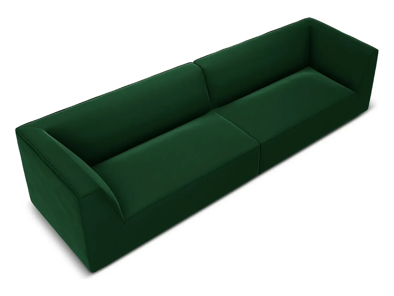 Online CXL by Christian Lacroix - Sofá "Charles" 4 lugares em veludo - 302x93x69cm Verde