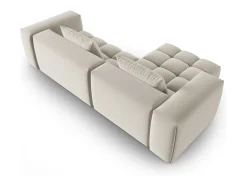 Sofá|CXL by Christian Lacroix - Sofá modular de canto esquerdo "Lorella" 3 lugares em veludo cru - 260x145x70cm Branco sujo