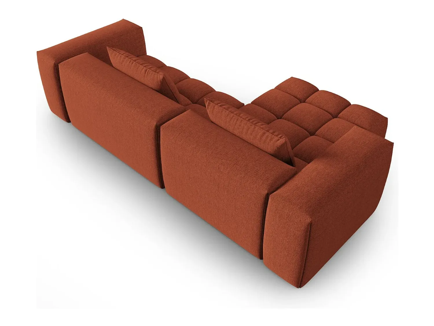 Hot CXL by Christian Lacroix - Sofá modular de canto esquerdo "Lorella" 3 lugares em tecido estrutural - 260x145x70cm Coral