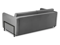 Discount CXL by Christian Lacroix - Sofá-cama "Yanis" 3 lugares em veludo cinza escuro - 202x102x80cm Cinza antracite