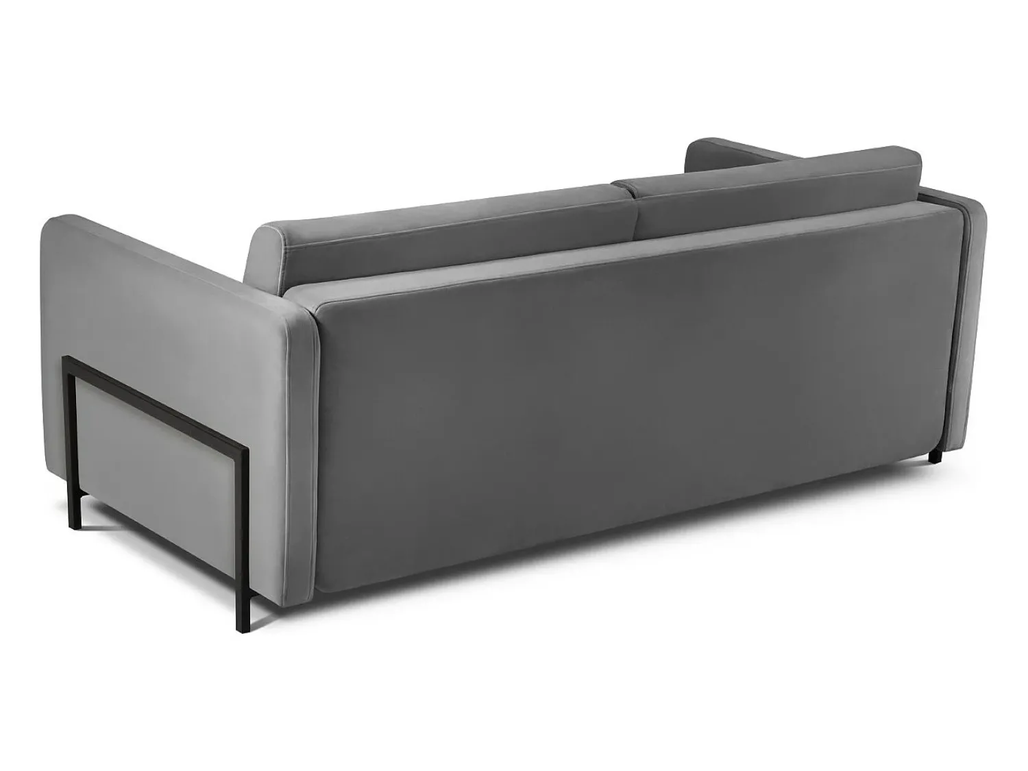 Discount CXL by Christian Lacroix - Sofá-cama "Yanis" 3 lugares em veludo cinza escuro - 202x102x80cm Cinza antracite