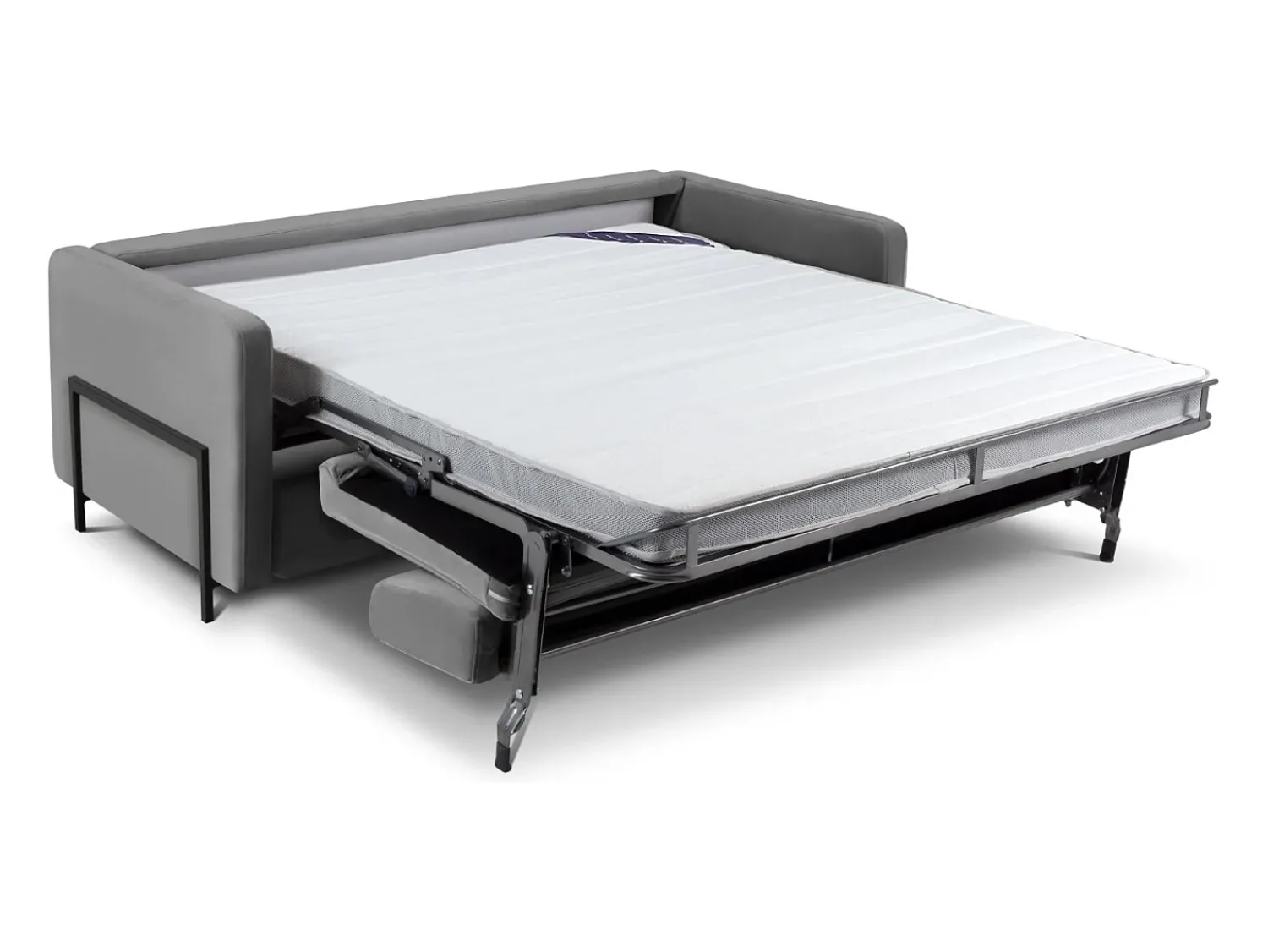 Discount CXL by Christian Lacroix - Sofá-cama "Yanis" 3 lugares em veludo cinza escuro - 202x102x80cm Cinza antracite