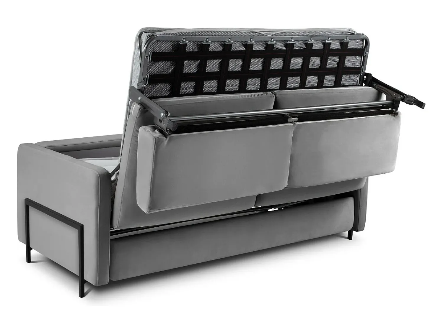 Discount CXL by Christian Lacroix - Sofá-cama "Yanis" 3 lugares em veludo cinza escuro - 202x102x80cm Cinza antracite