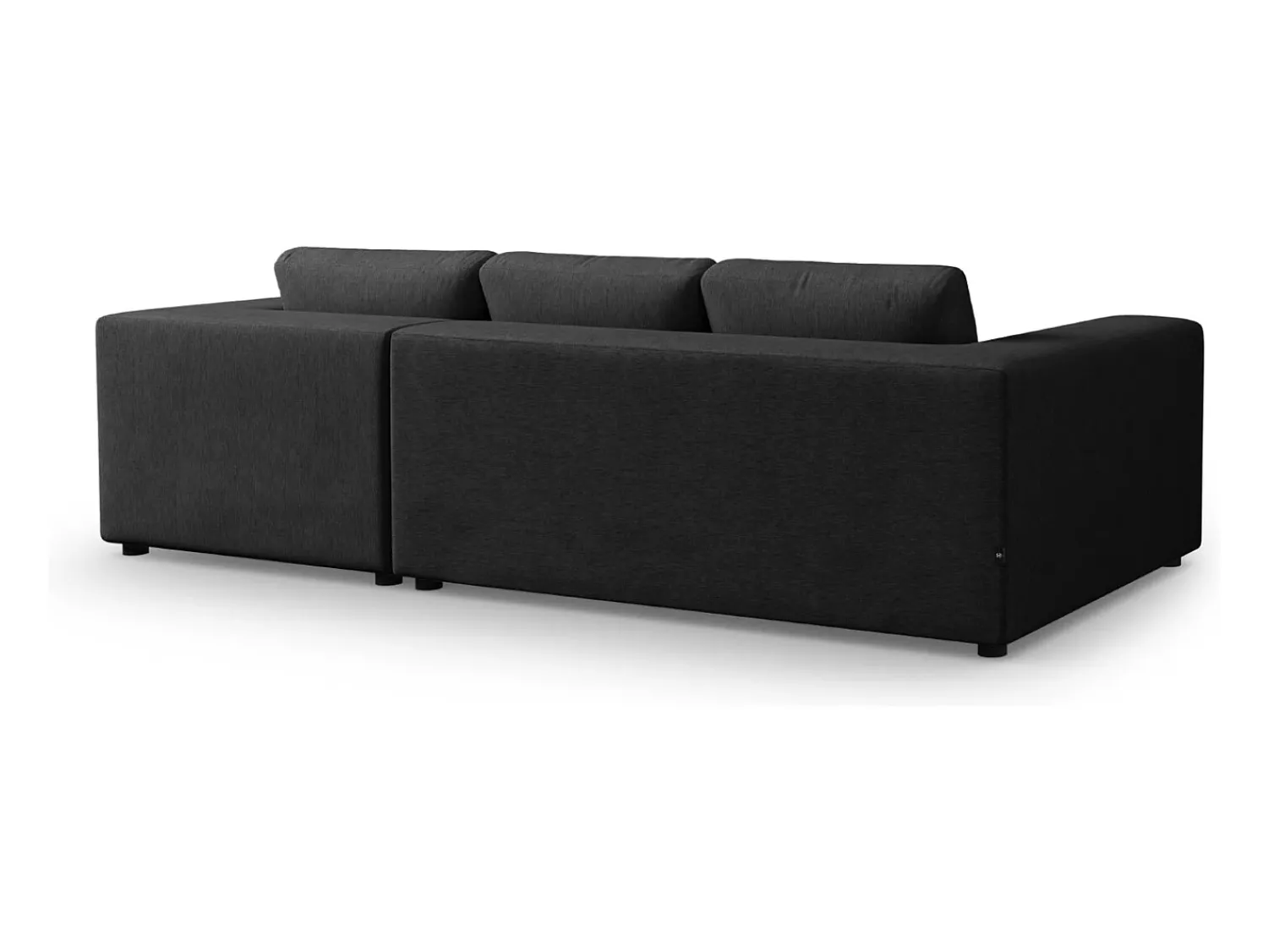Sale CXL by Christian Lacroix - Sofá de canto direito "Tendance" 5 lugares em tecido estrutural - 282x174x72cm Preto