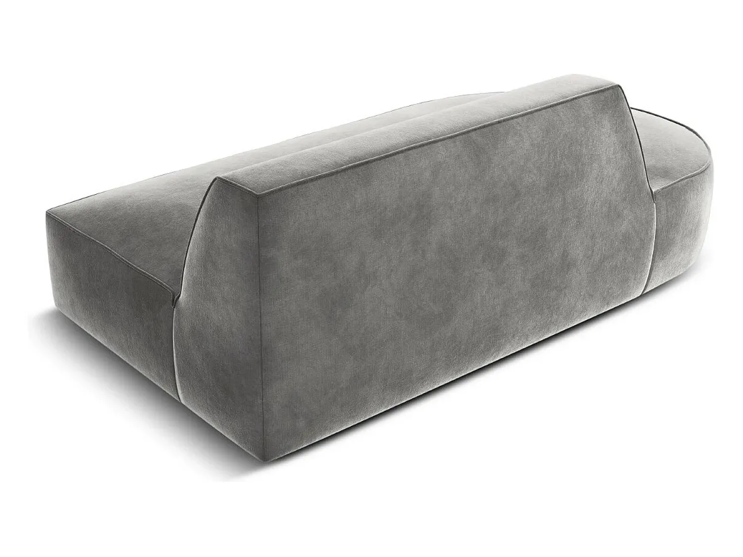 Sofá|CXL by Christian Lacroix - Sofá modular virado para a esquerda "Charles" 2 lugares em veludo cinza claro - 181x93x69cm Cinzento claro