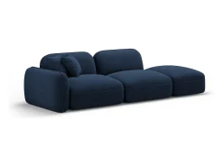 Clearance CXL by Christian Lacroix - Sofá modular direito "Lucien" 3 lugares em veludo - 295x90x70cm Azul escuro