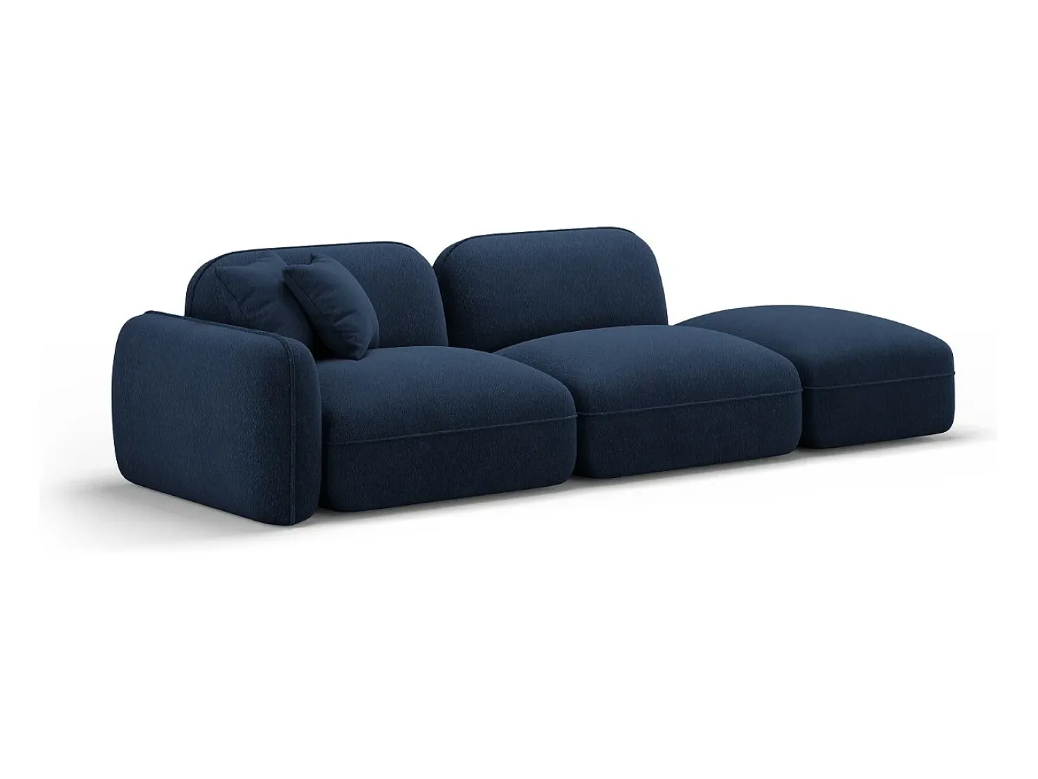 Clearance CXL by Christian Lacroix - Sofá modular direito "Lucien" 3 lugares em veludo - 295x90x70cm Azul escuro