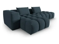 Sofá|CXL by Christian Lacroix - Sofá modular de canto esquerdo "Lorella" 4 lugares em tecido estrutural - 265x145x70cm Azul escuro