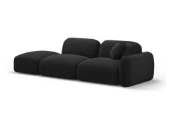 Best CXL by Christian Lacroix - Sofá modular virado para a esquerda "Lucien" 3 lugares em veludo carvão - 295x90x70cm Cinza antracite