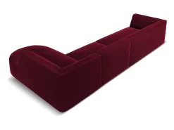 Sofá*CXL by Christian Lacroix - Sofá de canto direito "Charles" 5 lugares em veludo - 366x180x69cm Vermelho