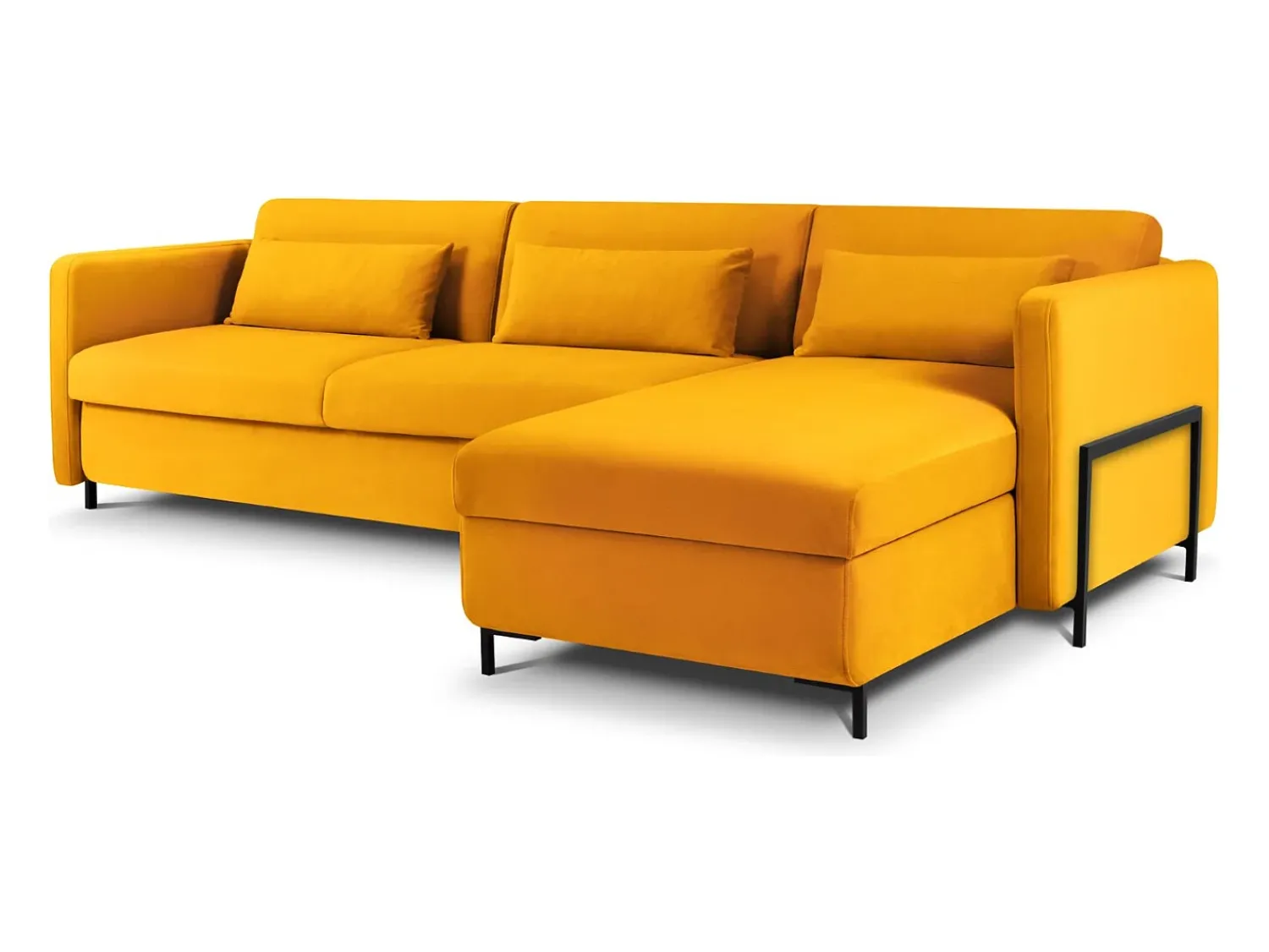 CXL by Christian Lacroix - Sofá-cama de canto direito "Yanis" 5 lugares em veludo - 280x170x80cm^ Sofá
