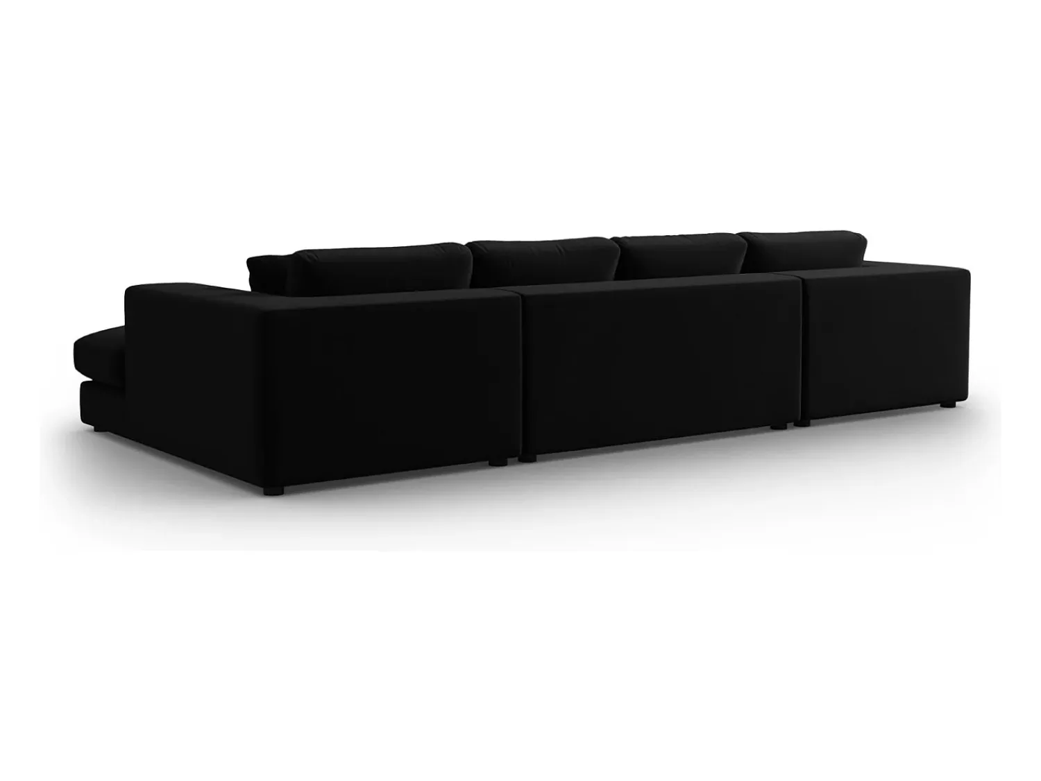 Sofá|CXL by Christian Lacroix - Sofá panorâmico "Tendance" 5 lugares em veludo - 344x170x72cm Preto