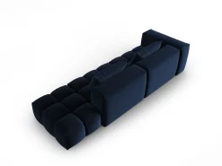 Sale CXL by Christian Lacroix - Sofá modular direito "Lorella" 3 lugares em veludo azul real - 265x85x70cm Azul escuro