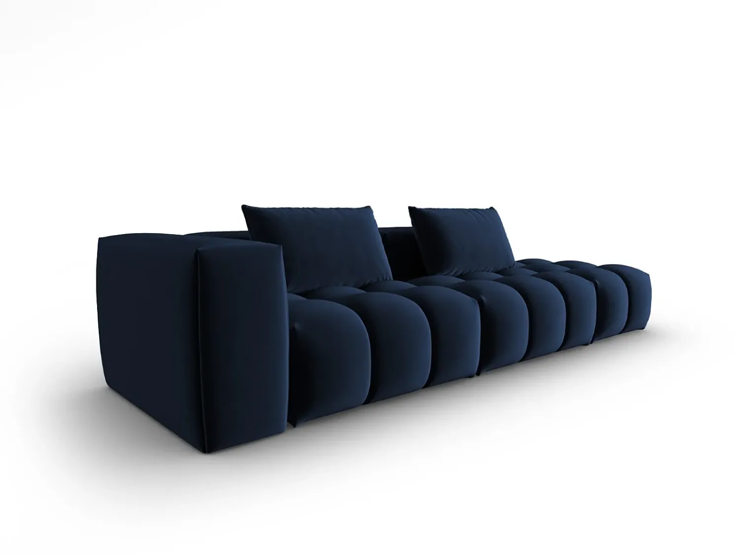 Sale CXL by Christian Lacroix - Sofá modular direito "Lorella" 3 lugares em veludo azul real - 265x85x70cm Azul escuro